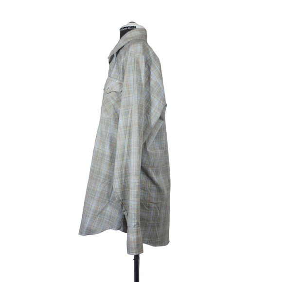 Panhandle Slim men's permanent press plaid Western cowboy pearl snap shirt XXL - Picture 3 of 13